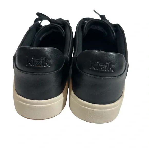 KIZIK Men's 11 Wide Black Smooth Leather Lace up Sneakers - Picture 5 of 8